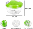 Mini Processador de Alimentos Manual 3 Lâminas 500 ml Compacto e Portátil sem Eletricidade (Preto)