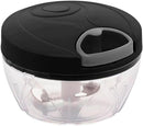Mini Processador de Alimentos Manual 3 Lâminas 500 ml Compacto e Portátil sem Eletricidade (Preto)