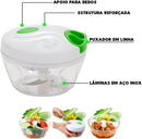 Mini Processador de Alimentos Manual 3 Lâminas 500 ml Compacto e Portátil sem Eletricidade (Preto)