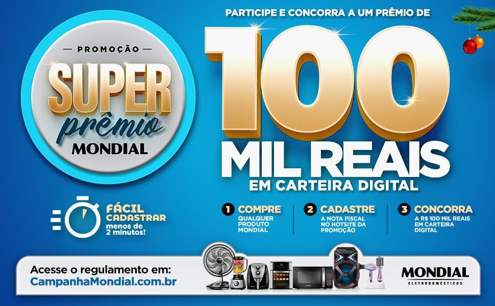 MONDIAL Espremedor Premium, Preto, 30W, 220V - E-02