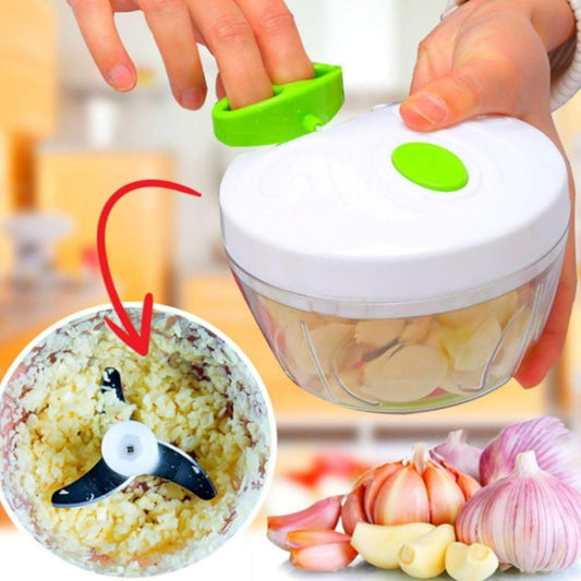 Mini Processador de Alimentos Manual 3 Lâminas 500 ml Compacto e Portátil sem Eletricidade (Preto)