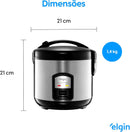 Panela de Arroz Elétrica Elgin Capacidade 5 Xícaras 1 Litro 400W 110V