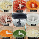 Mini Processador de Alimentos Manual 3 Lâminas 500 ml Compacto e Portátil sem Eletricidade (Preto)