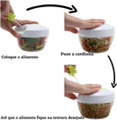 Mini Processador de Alimentos Manual 3 Lâminas 500 ml Compacto e Portátil sem Eletricidade (Preto)