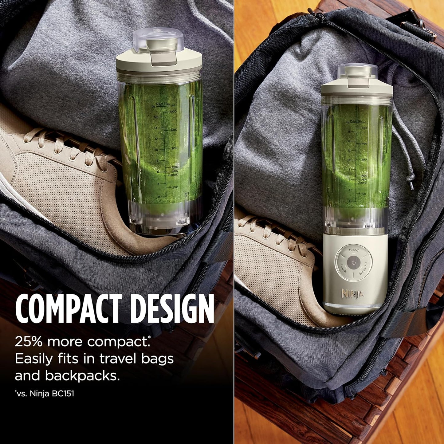 Ninja Blast Max, liquidificador portátil + Twist & Go, Smoothie pessoal, blend, Ice Crush, 3 programas, sem fio, recipiente removível de 623 g, pode ser lavado na lava-louças, à prova de vazamento